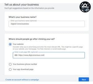 Add business information at Google Ads