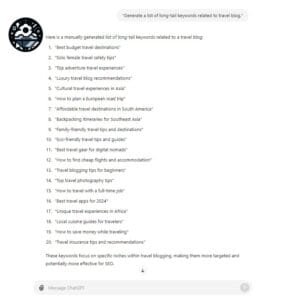 ChatGPT prompts for Keyword Research