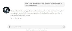 ChatGPT prompts for Meta Descriptions